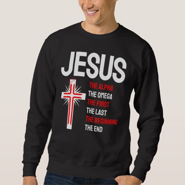Moletom Jesus Alpha Omega Primeiro Início Final Christi (Frente)