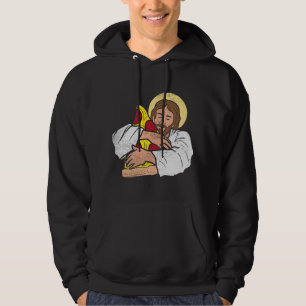 Moletom Jesus Amante de Comida Pizza Divertido Deus Cristo