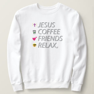 Moletom Jesus, Café, Amigos, Relaxe