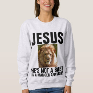 Moletom JESUS cristão NÃO um BEBÊ ANYMORE, LEÃO de JUD