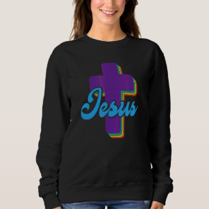 Moletom Jesus Cristo Arco-Íris Cruzado Cristão Religioso