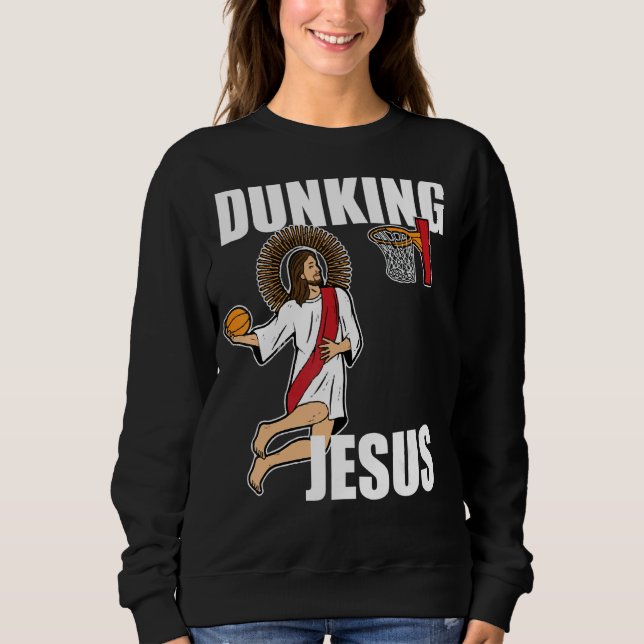 Moletom Jesus Cristo Jogando Basquete, Christian Dunking (Frente)