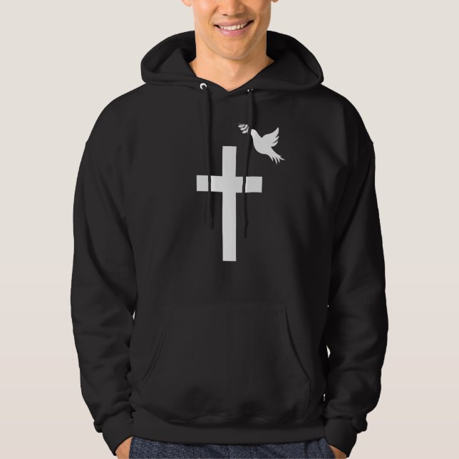 Moletom Jesus Cross Dove Olive Branch Páscoa Natal Chr (Frente)