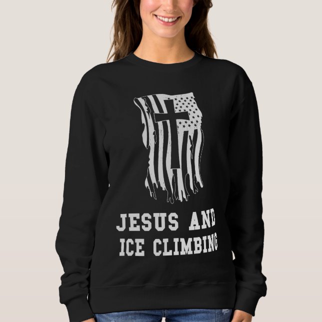 Moletom Jesus e Escalada de Gelo para um Fã Cristão de Jes (Frente)