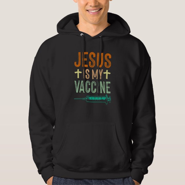 Moletom Jesus é minha vacina, fé cristã Jesus anti-Vax (Frente)