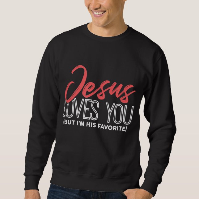 Moletom Jesus Engraçado Presente - Jesus te ama, mas eu so (Frente)