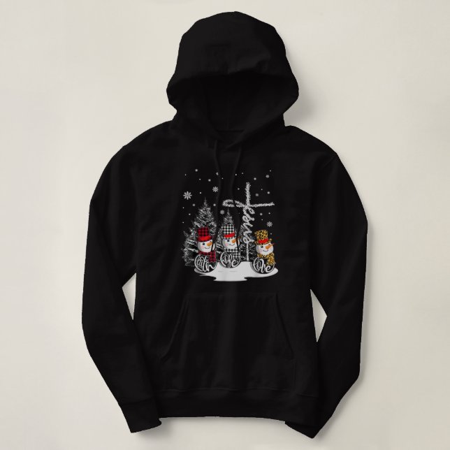 Moletom Jesus Faith Hope ama Snowman Christian (Frente do Design)