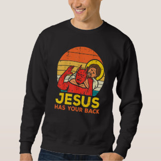 Moletom Jesus Has Your Back Jiu Jitsu Retro Christian Men 