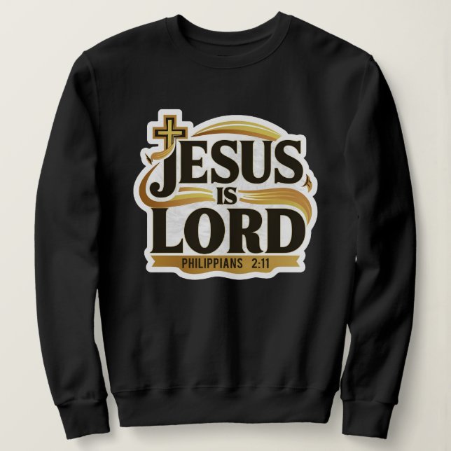Moletom Jesus Is Lord Philippians 2:11 Christian (Frente do Design)