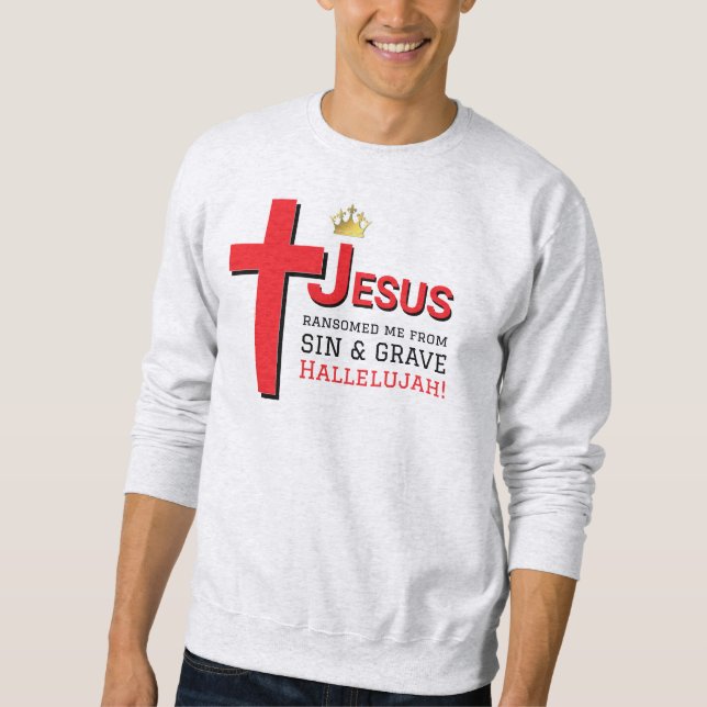 Moletom JESUS ME RESGATOU Páscoa Cristã (Frente)