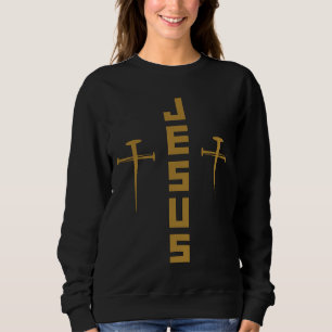 Moletom JESUS Nail Cross Christian Faith Para Crenças GLD