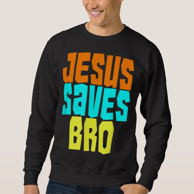 Moletom Jesus Salva Bro Frio Cristão Engraçado Surfe (Frente)