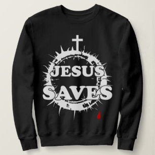 Moletom Jesus salva com cruz e coroa de cornos
