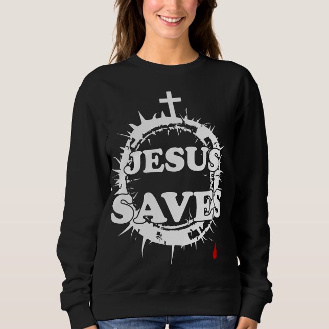 Moletom Jesus salva com cruz e coroa de cornos (Frente)