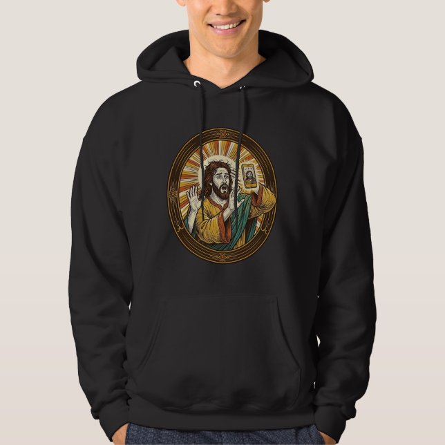 Moletom Jesus Selfie Acidental com Câmera Frontal e Papada (Frente)