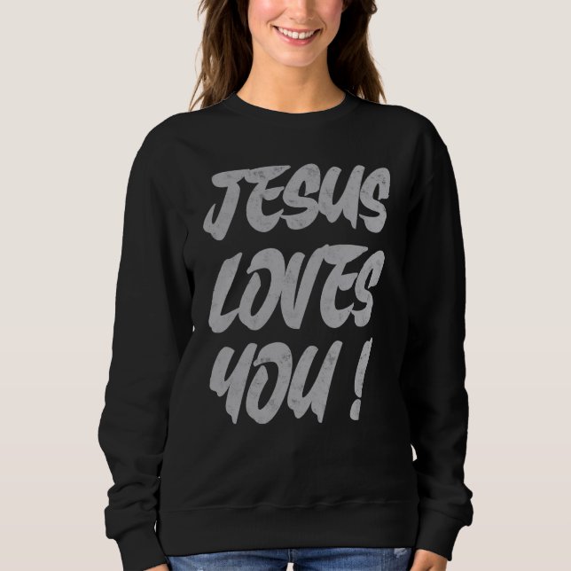 Moletom Jesus Te Ama Bíblia Tee Jesus Cristo L (Frente)
