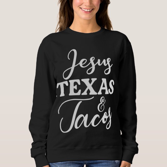 Moletom Jesus Texas E Tacos Comida Encantada Cinco Cristo  (Frente)