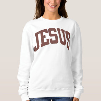 Moletom JESUS Varsity Print Basic Crewneck Sweatshirt