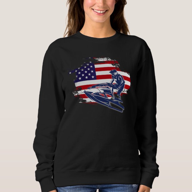 Moletom Jet Ski American USA Flag Jetski Rider (Frente)