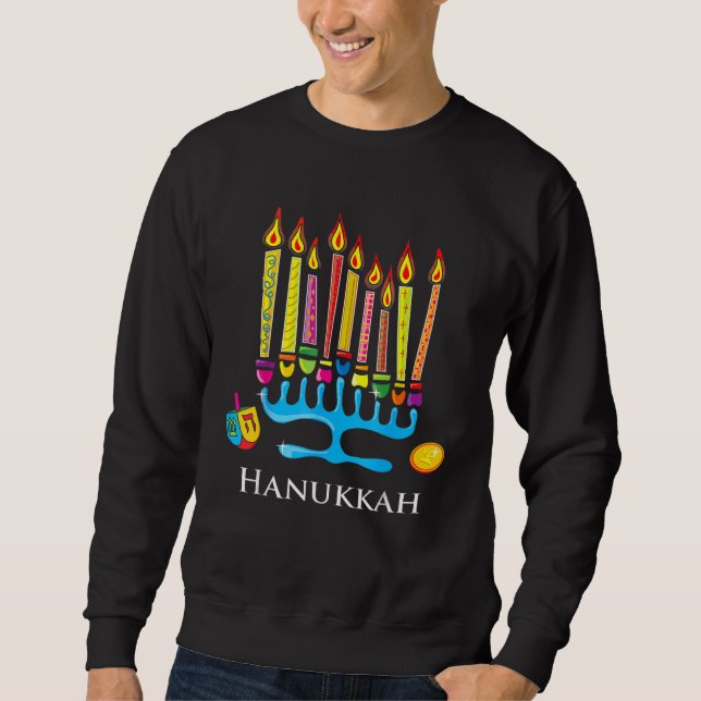 Moletom Jew Ish Challah Menorah Hanukkah  2 (Frente)