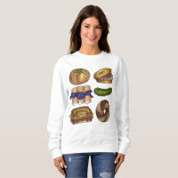 Jewish Deli Comida Bagel Blintz Pickle Sweatshirt