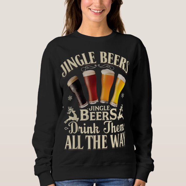 Moletom Jingle Beers As Bebem Até O Bebendo Engraçado (Frente)