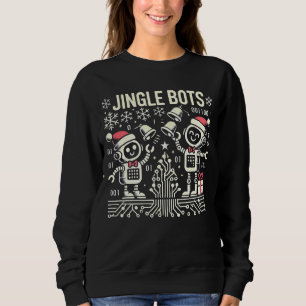 Moletom Jingle Bots Festivos Holiday Robots com Santa Hats