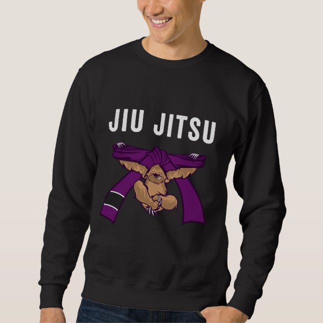 Moletom Jiu Jitsu Bjj Sloth Jiu Jitsu Cinto Púrpura Com Te (Frente)