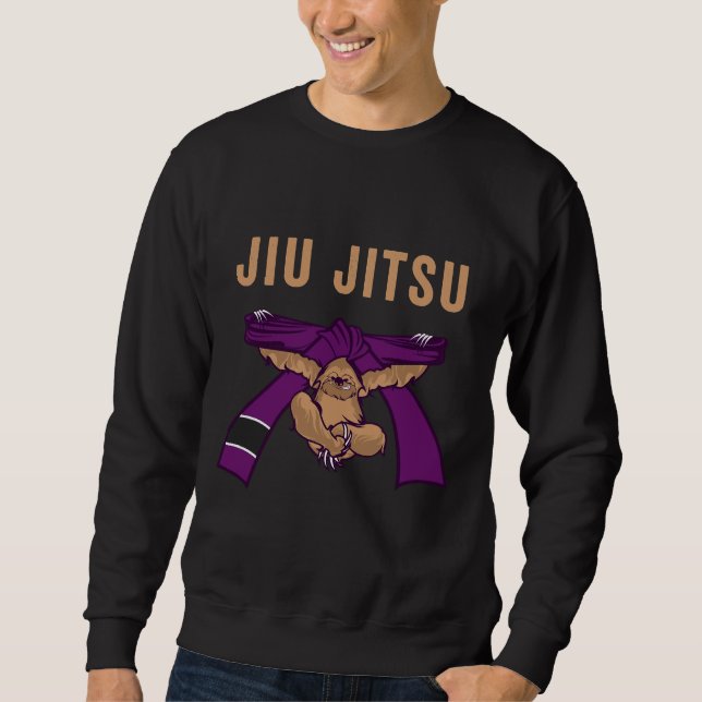 Moletom Jiu Jitsu Bjj Sloth Jiu Jitsu Cinto Púrpura Com Te (Frente)