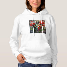 Moletom Joaninha em vitral vibrante flor papoula inseto