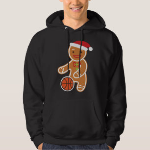Moletom Jogador de basquetebol Gingerbird Engraçado Natal