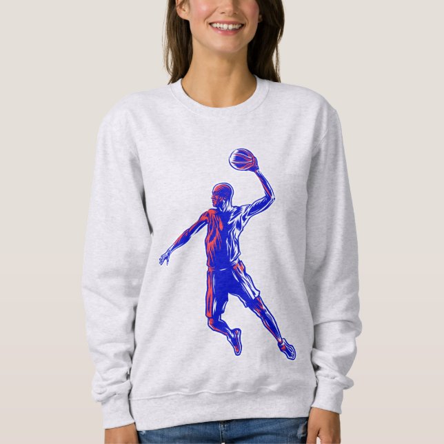 Moletom Jogador de basquetebol Slam Dunk, Vermelho e Azul  (Frente)
