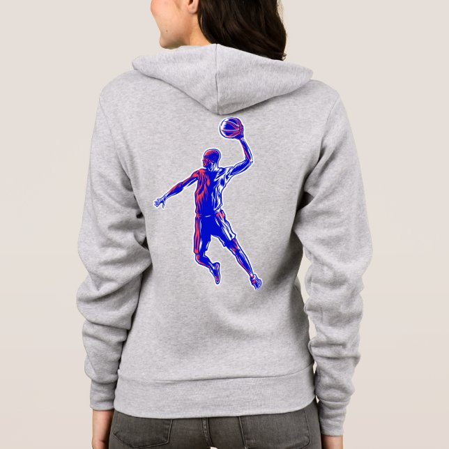 Moletom Jogador de basquetebol Slam Dunk, Vermelho e Azul  (Verso)
