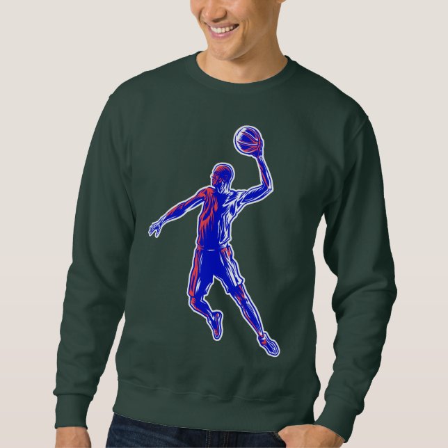 Moletom Jogador de basquetebol Slam Dunk, Vermelho e Azul  (Frente)
