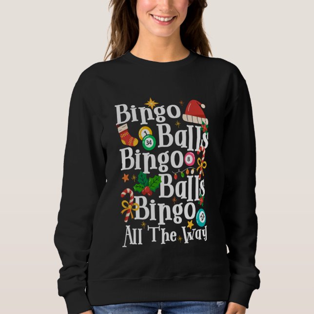Moletom Jogador de Bingo Bolas de Bingo de Natal Bolas de  (Frente)