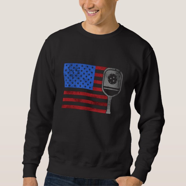 Moletom Jogador de Pickleball com Bandeira dos EUA Paddleb (Frente)