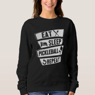 Moletom Jogador de Pickleball Raquete Bola Comer Dormir Pi