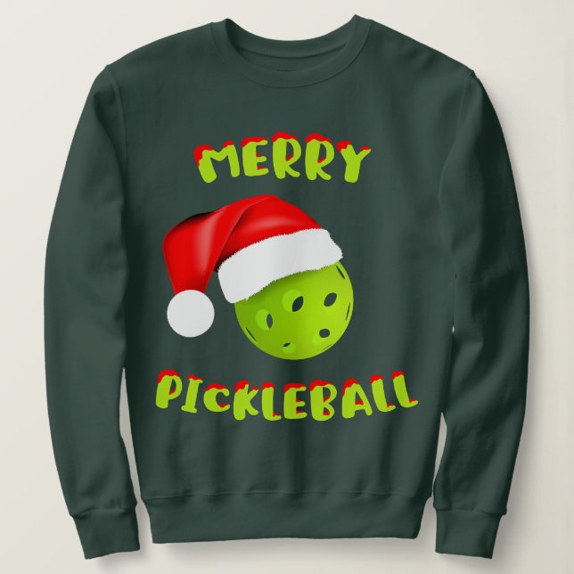 Moletom Jogador de Pickleball Santa Hat de Natal W (Frente do Design)