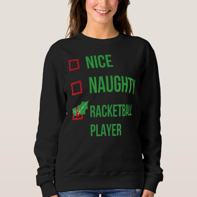 Moletom Jogador de Racketball Funny Pajama Natal (Frente)