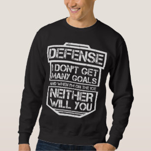 Moletom Jogador engraçado da defesa do t-shirt do hóquei