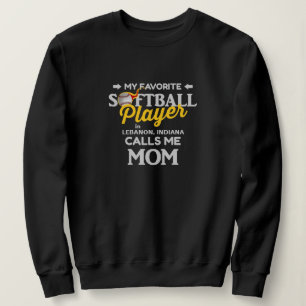 Moletom Jogador Favorito da Softball Mãe Preto Personaliza