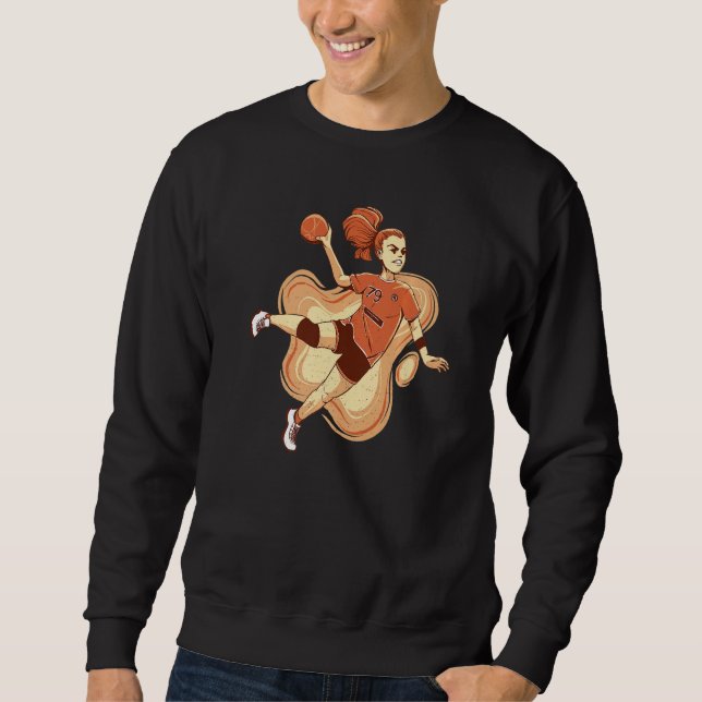 Moletom Jogadora de Handebol Bola de Handebol Roupa Menina (Frente)