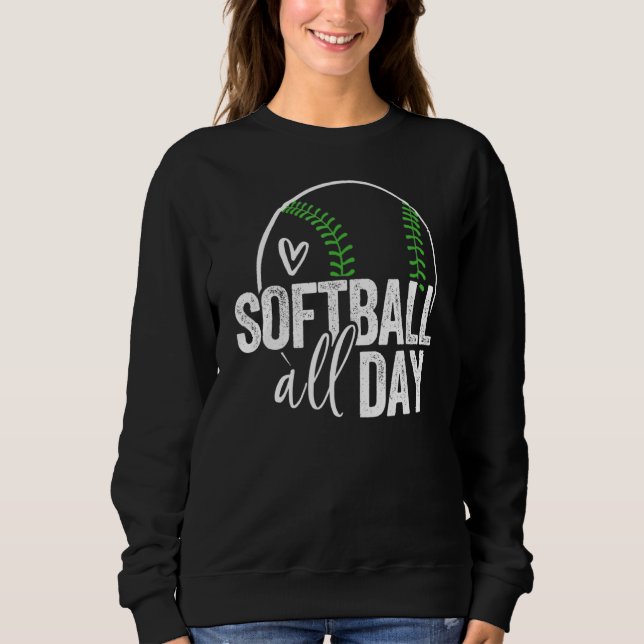 Moletom Jogadora de Softball Jovens Mulheres Adolescentes  (Frente)