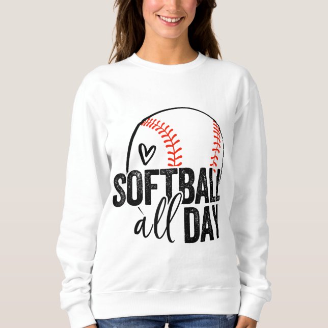 Moletom Jogadora de Softball Meninas Adolescentes Mulheres (Frente)
