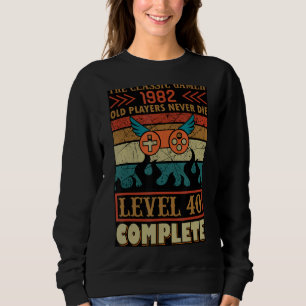 Moletom Jogadores Antigos Nunca Morrem Nível 40 Gamer Comp