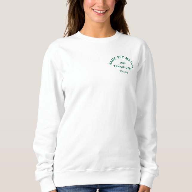 Moletom Jogo Jogo Combine o Green Crest Womens Tênis White (Frente)