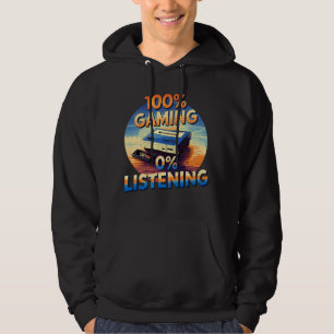 Moletom Jogos 0% Ouvindo Gamer Engraçado Estilo de Retro