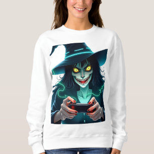 Moletom Jogos do Halloween PlayStation - Spooky PS5 Witch 