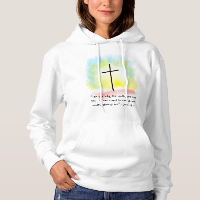 Moletom JOHN 14:6 Hoodie, de mulheres (Frente)