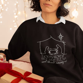 Moletom John 1:14 Escritura Natal Negra